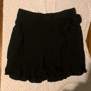 Black flowy wrap skirt
